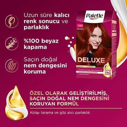 Palette Deluxe Intense Colors Hair Dye 7-887 Fire Red