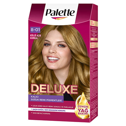 Palette Deluxe Intense Colors Hair Dye 8-01 Ashy Light Auburn