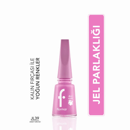 Flormar Jelly Look Intensely Pigmented and Gel Look Nail Polish JL38 Sangria
