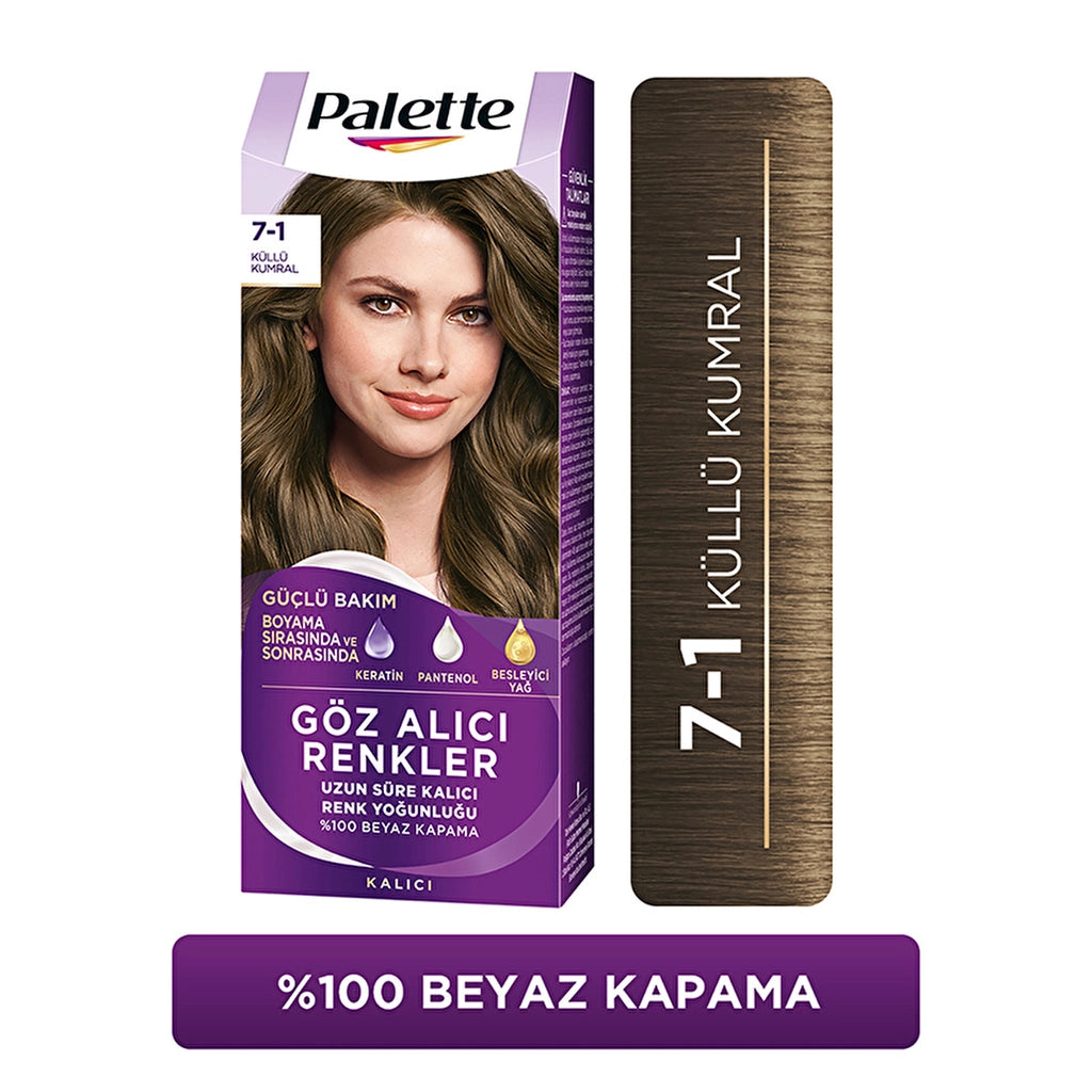 Palette Eye-Catching Colors Hair Dye 7-1 Ashy Auburn