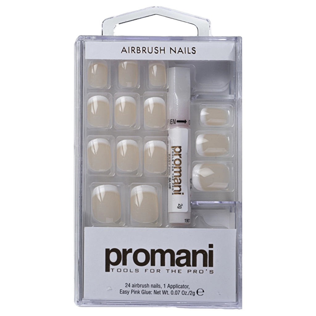 Promani Fine French False Nails Kit Pink 24 Pcs