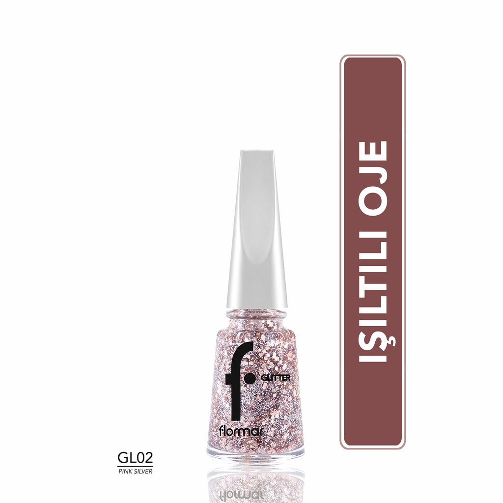 Flormar Glitter Translucent Glitter Nail Polish GL36 Blackstar