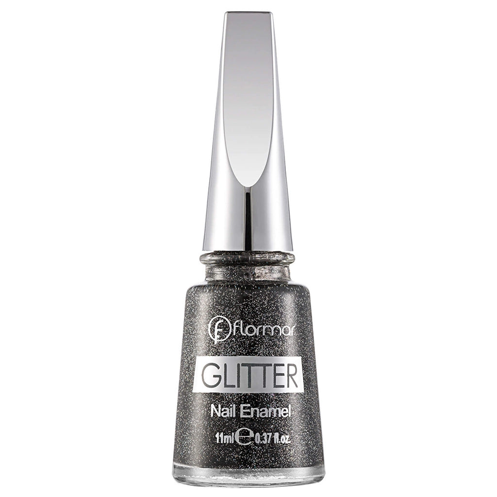 Flormar Glitter Translucent Glitter Nail Polish GL36 Blackstar