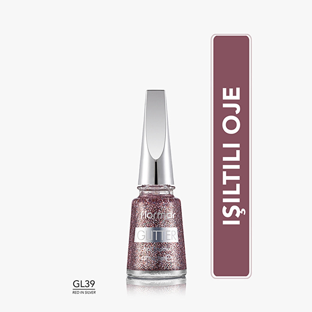 Flormar Glitter Translucent Glitter Nail Polish GL07 Sapphire Shine