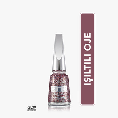 Flormar Glitter Translucent Glitter Nail Polish GL40 Golden Orchid