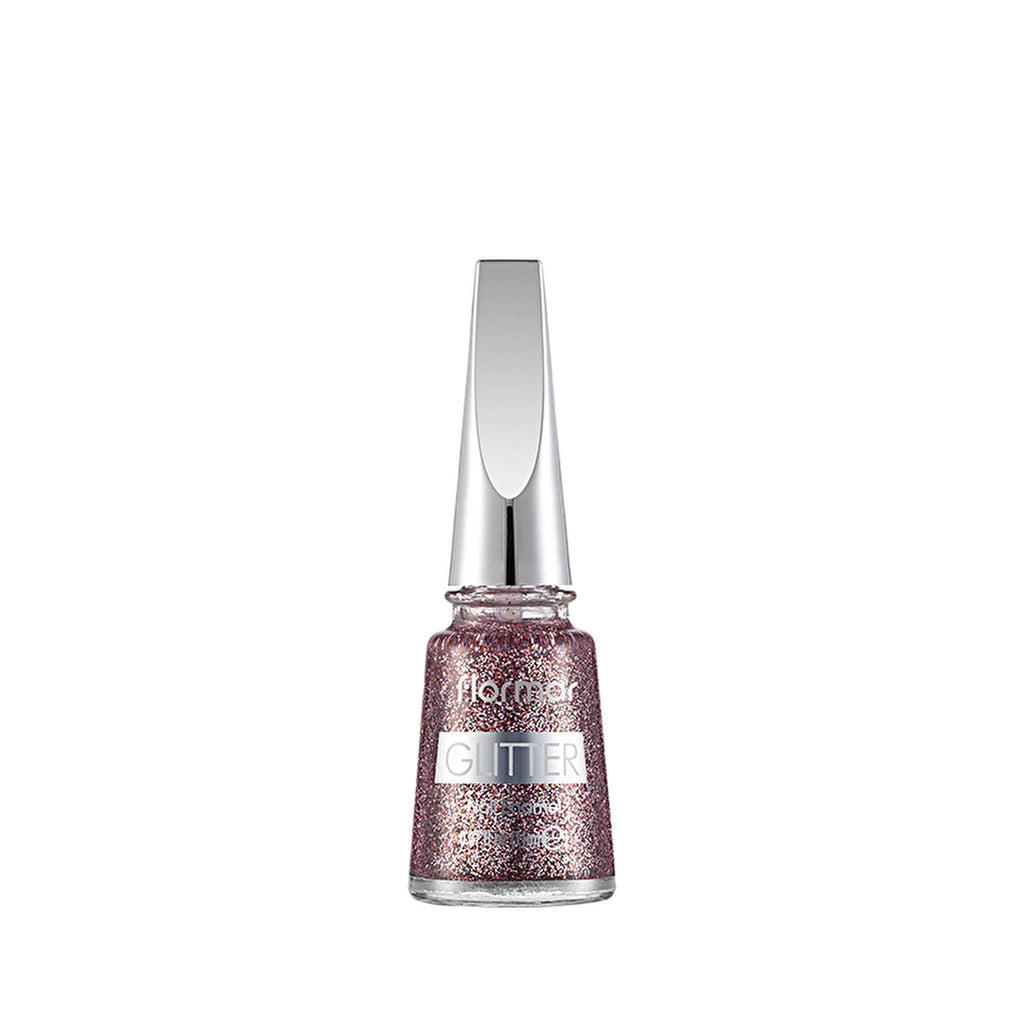 Flormar Glitter Translucent Glitter Nail Polish GL39 Red In Silver