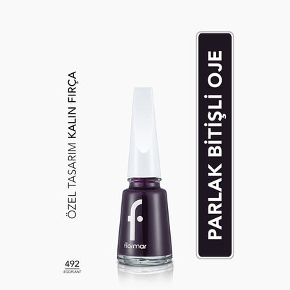 Flormar Nail Enamel Intensely Pigmented Nail Polish 313 Black Minimalism