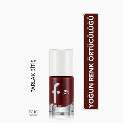 Flormar Full Color Extra Intense Pigmented Nail Polish FC08 Optimistic Red