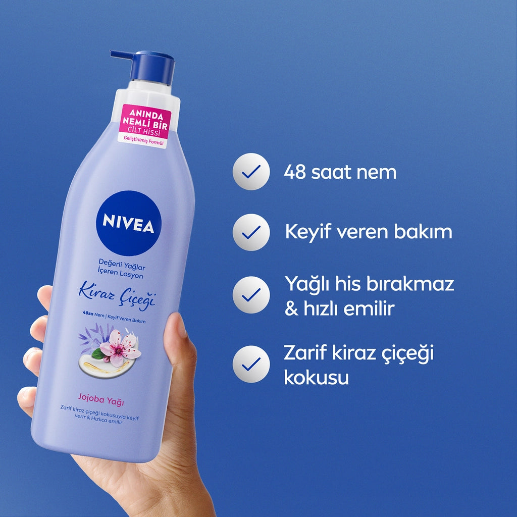Nivea Cherry Blossom Body Lotion Containing Precious Oils 400 ml