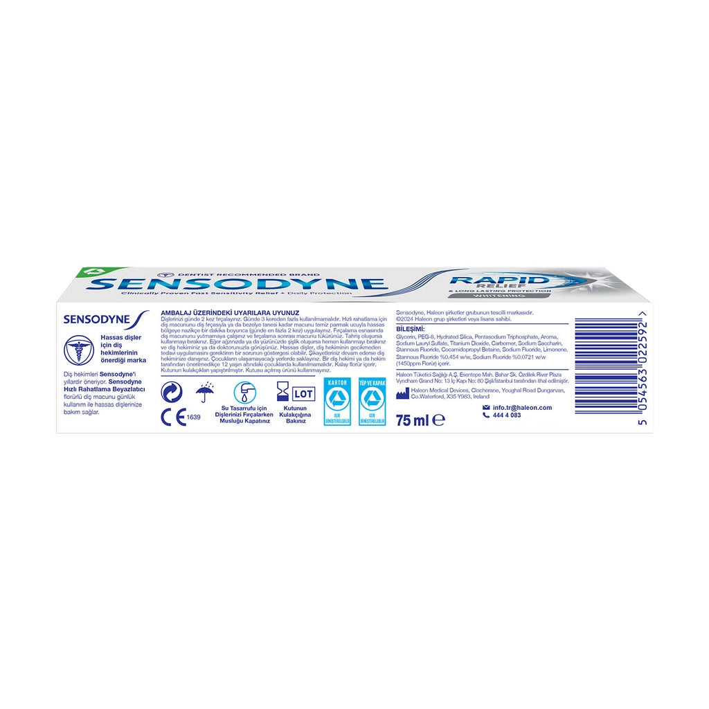 Sensodyne Toothpaste Fast Relief Whitening 75 ml