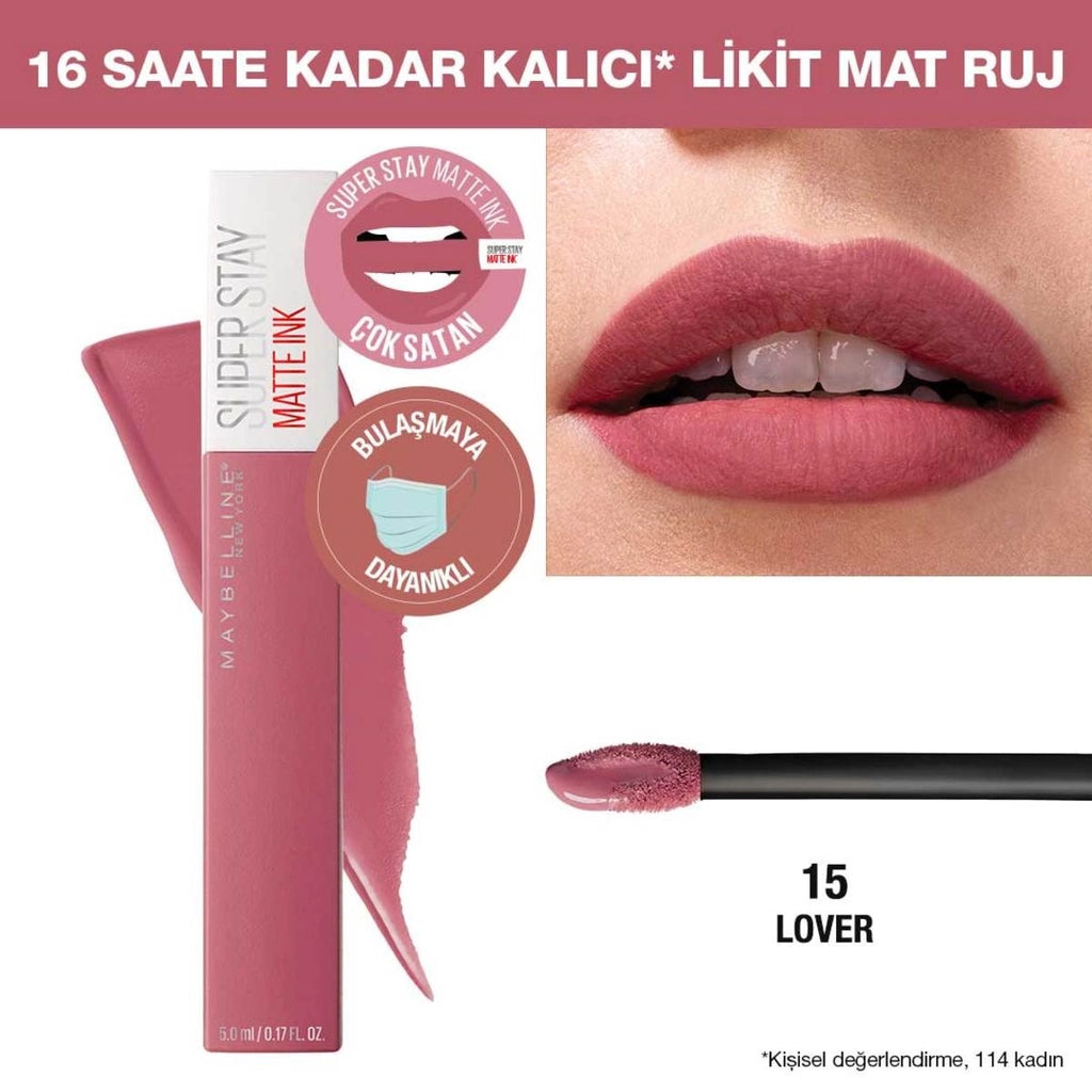 Maybelline New York Super Stay Matte Ink Lipstick 15 Lover