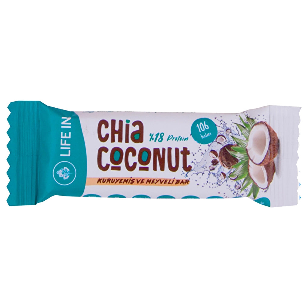 Life In Chia Seed Coconut Nuts and Fruit Bar 28 gr