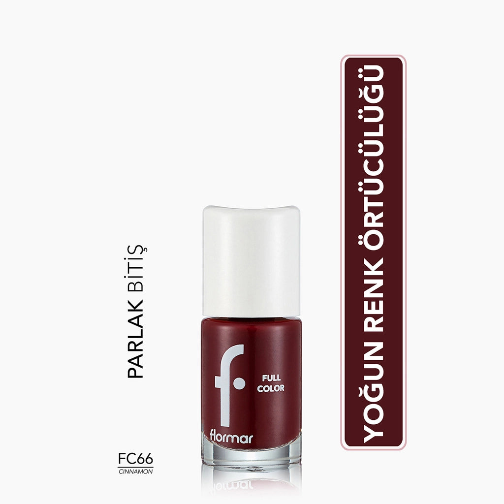 Flormar Full Color Extra Intense Pigmented Nail Polish FC08 Optimistic Red