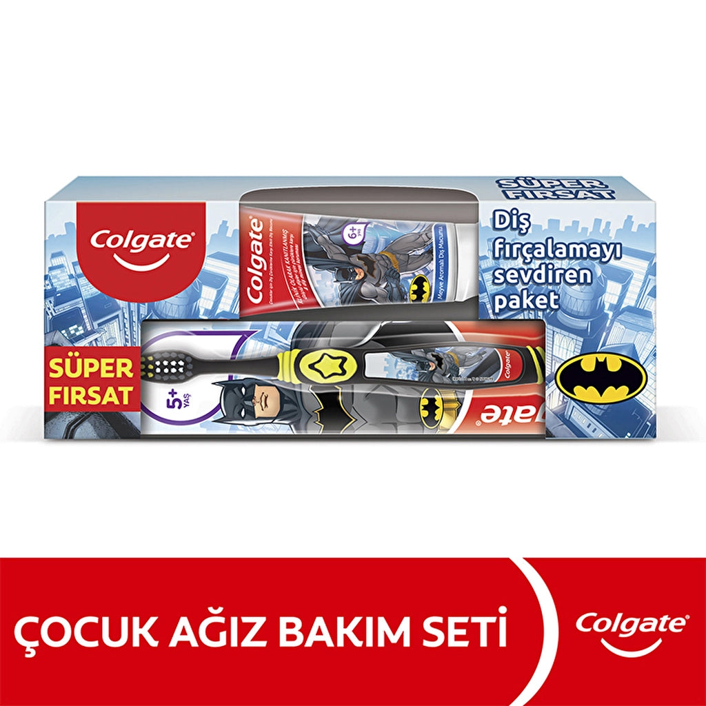 Colgate Barbie &amp; Batman Toothpaste 75 ml - Toothbrush Oral Care Package (Assorted)