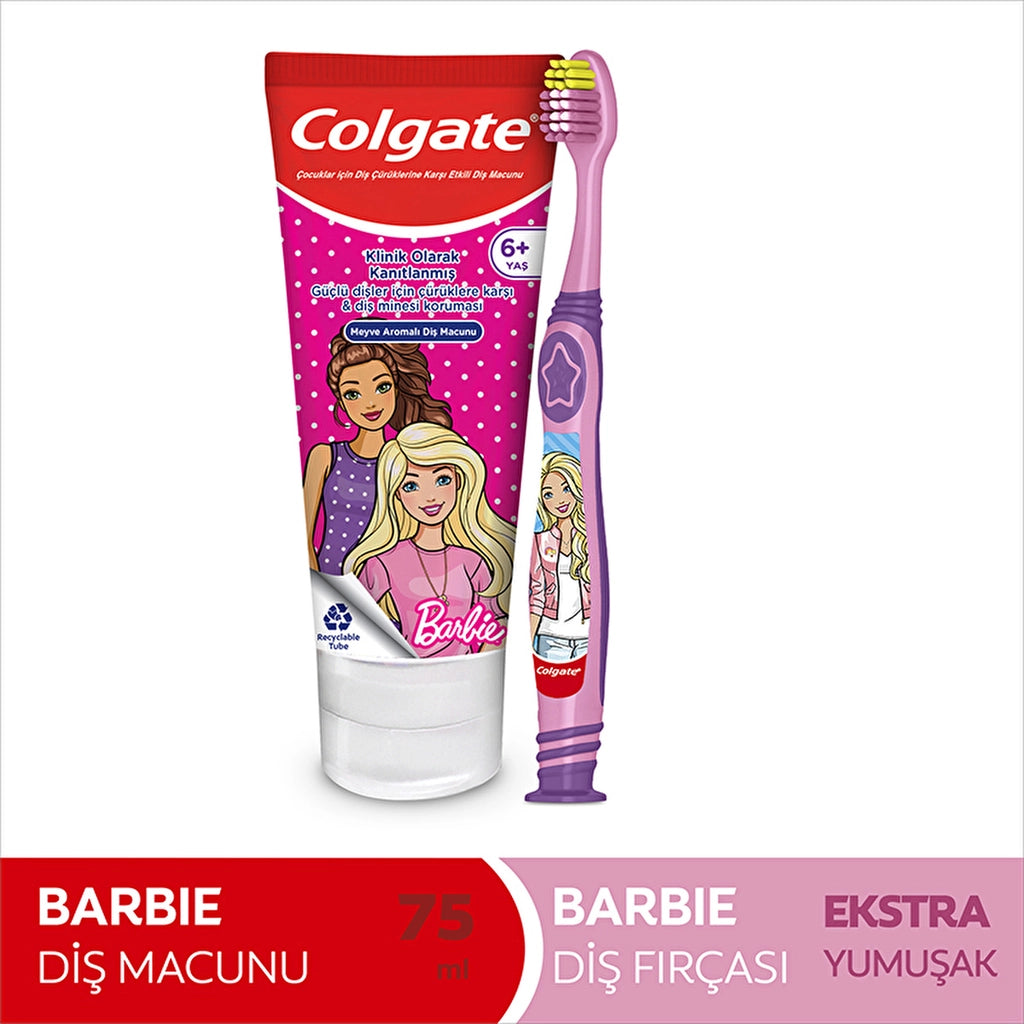 Colgate Barbie &amp; Batman Toothpaste 75 ml - Toothbrush Oral Care Package (Assorted)