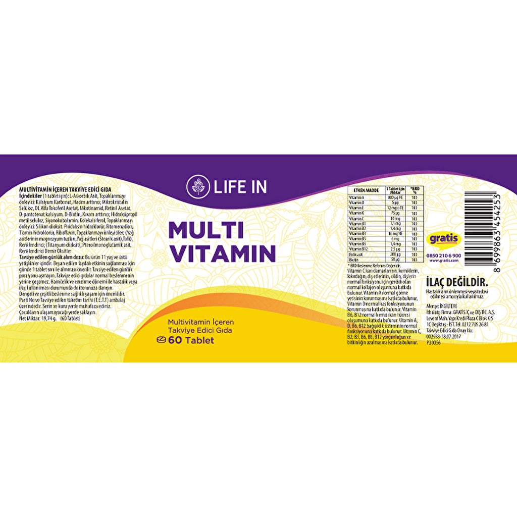 Life In Multivitamin Food Supplement 60 Tablets