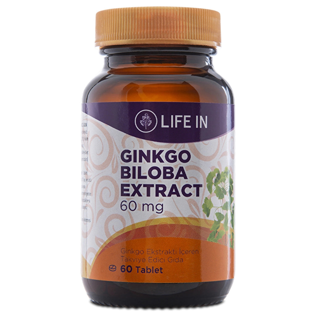 Life In Food Supplement Containing Ginkgo Biloba Extract 60 Tablets 60mg