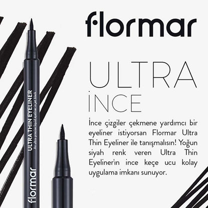 Flormar Ultra Thin Felt Tip Matte Pencil Eyeliner 001 Black