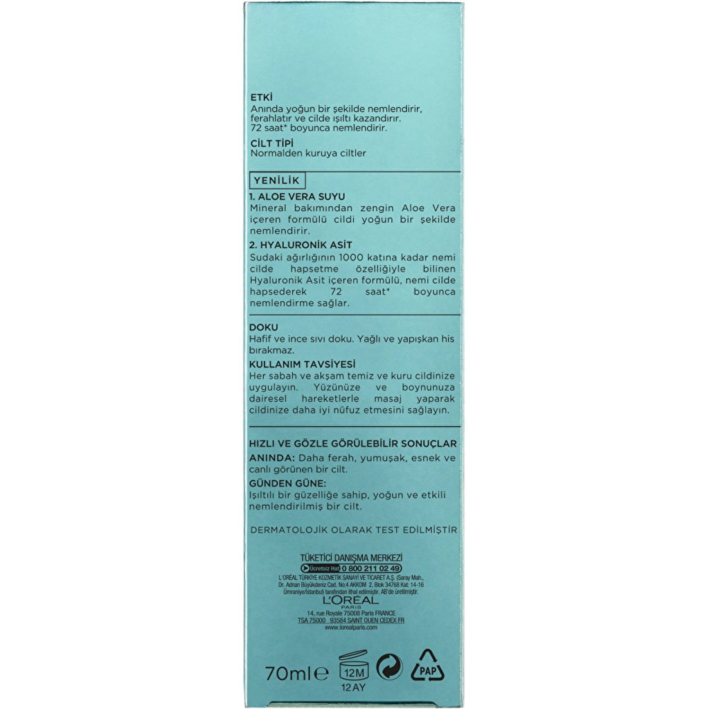Loreal Paris Moisture Therapy Aloe Vera Juice Normal to Dry Skin 70 ml