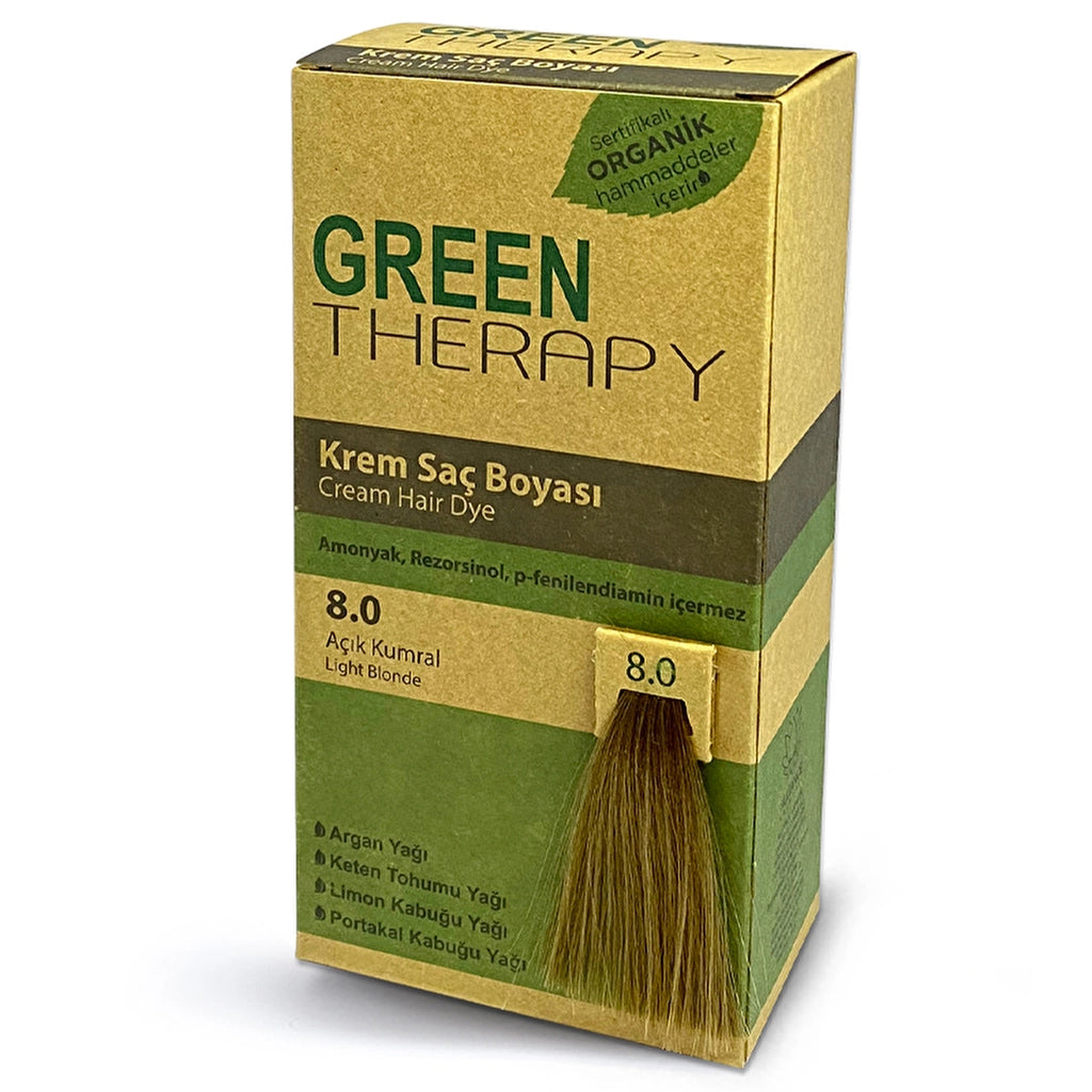 Green Therapy Cream Hair Dye 8.0 Light Auburn