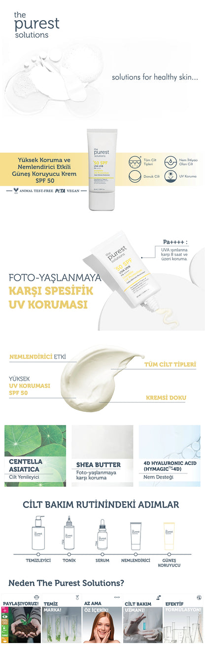 The Purest Solutions Invisible UV Protection Daily Intensive Moisturizer SPF 50+ 50 ml