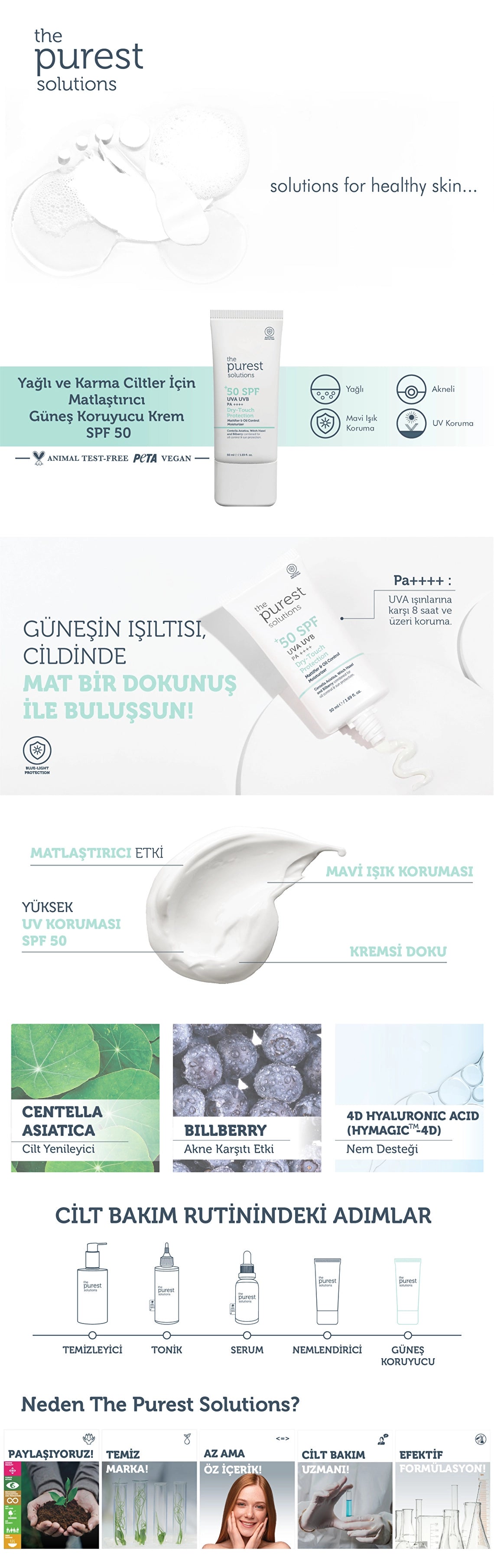 The Purest Solutions Matte Finish Sunscreen for Oily Skin 50+ SPF 50 ml
