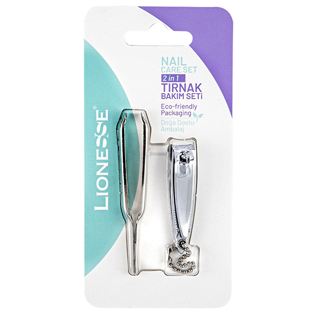 Lionesse 5108 Double Personal Care Set (Nail Clipper + Tweezers)