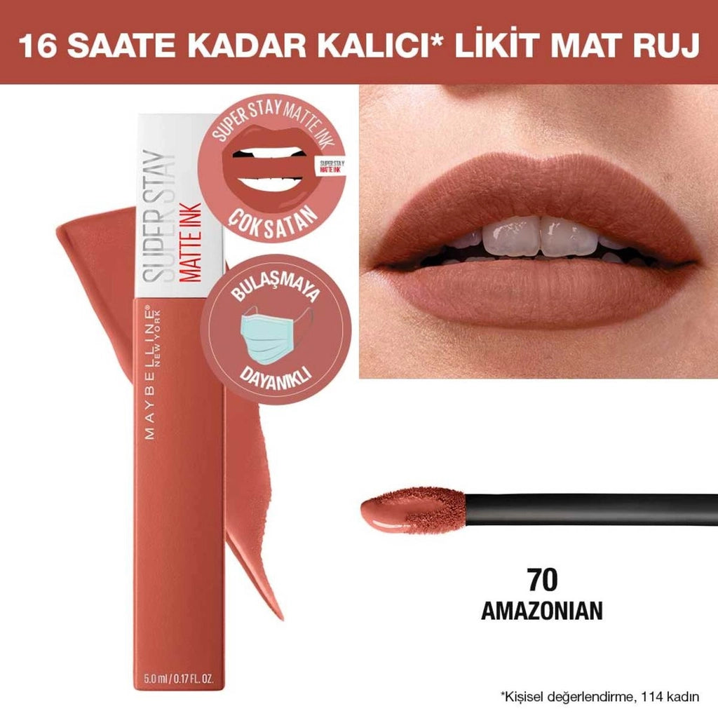 Maybelline New York Super Stay Matte Ink Unnude Liquid Matte Lipstick 70 Amazonian