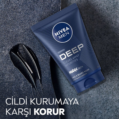 Nivea Men Deep Dimension Face and Beard Cleansing Gel 100 ml