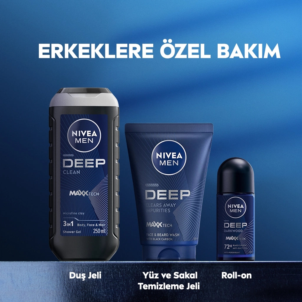 Nivea Men Deep Dimension Face and Beard Cleansing Gel 100 ml