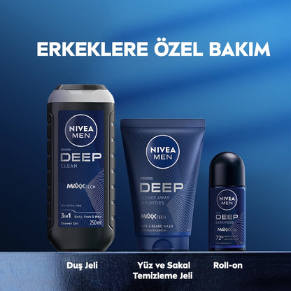 Nivea Men Deep Dimension Face and Beard Cleansing Gel 100 ml