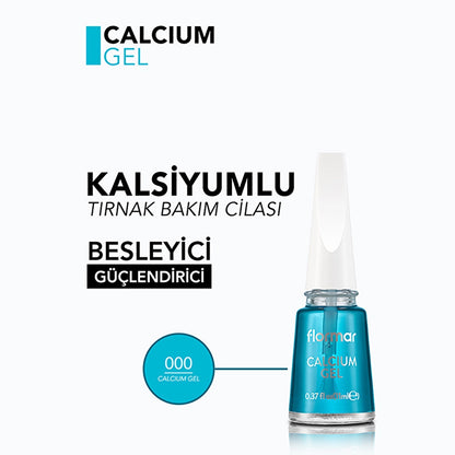 Flormar Calcium Gel Nail Strengthening Effective Nail Polish Base/Nail Polish 000