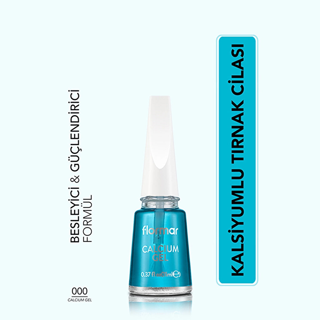 Flormar Calcium Gel Nail Strengthening Effective Nail Polish Base/Nail Polish 000