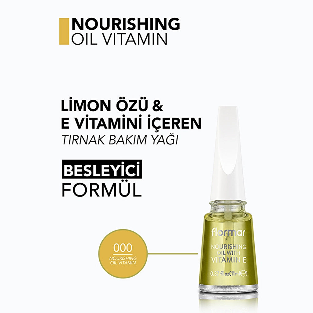 Flormar Nourishing Oil Vitamin Nourishing Nail/Cuticle Care Oil 000
