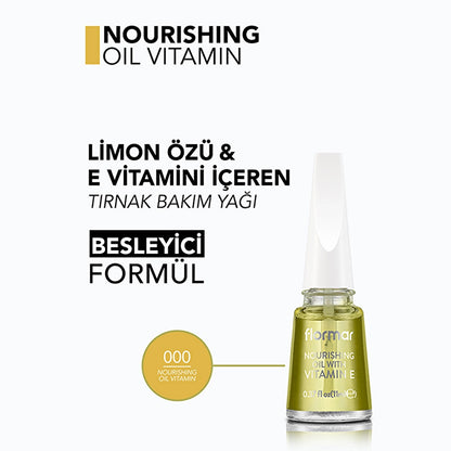 Flormar Nourishing Oil Vitamin Nourishing Nail/Cuticle Care Oil 000