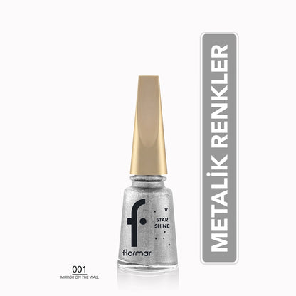 Flormar Star Shine Intensely Pigmented and Metallic Look Nail Polish 044 Scarlet Sparkle