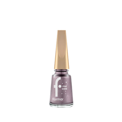 Flormar Star Shine Intensely Pigmented and Metallic Look Nail Polish 003 Lilac Sparkle