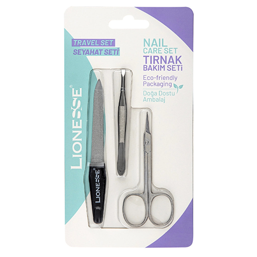 Lionesse Triple Personal Care Set 7912 (Rasp - Scissors - Tweezers)
