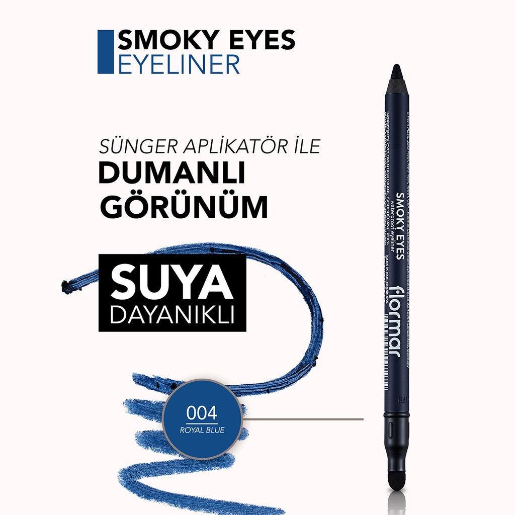 Flormar Smoky Eyes Waterproof Matte Eye Pencil 004 Royal Blue
