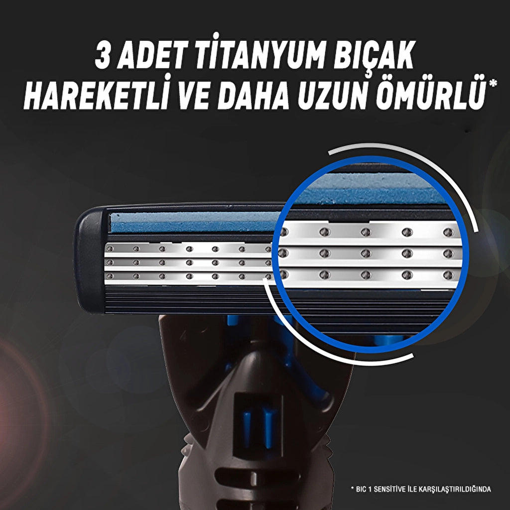 Bic Flex3 Hybrid 3 Blades 1 Handle + 4 Cartridge Razor
