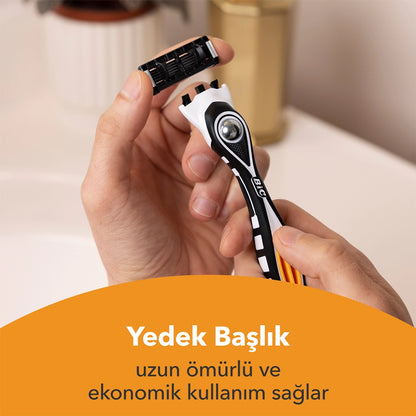 Bic Flex5 Hybrid 5 Blades 1 Handle + 2 Cartridge Razor
