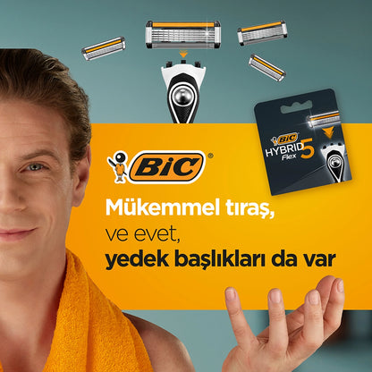 Bic Flex5 Hybrid 5 Blades 4 Replacement Cartridge Razor