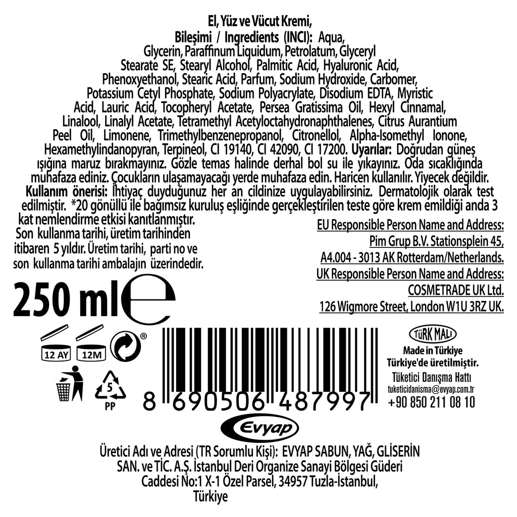 Arko Nem Precious Oils Avocado Cream 250 ml