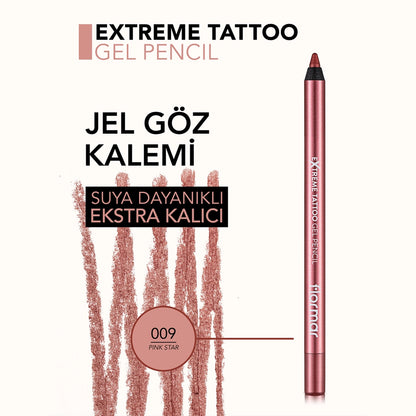 Flormar Extreme Tattoo Extra Permanent Shimmer Gel Eye Pencil 009 Pink Star