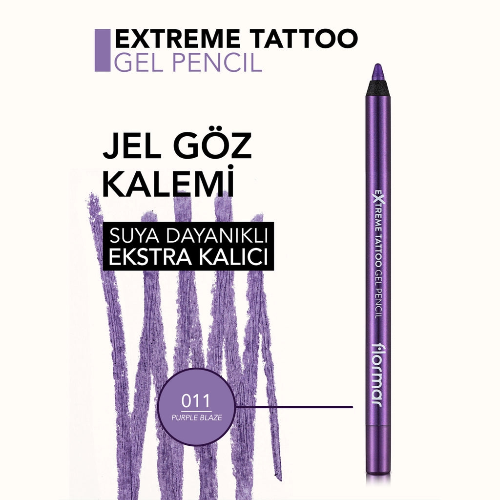 Flormar Extreme Tattoo Extra Permanent Shimmer Gel Eye Pencil 011 Purple Blaze