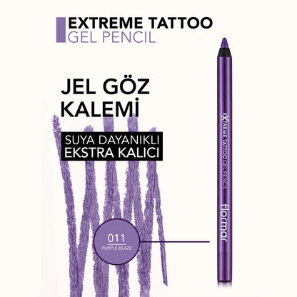 Flormar Extreme Tattoo Extra Permanent Shimmer Gel Eye Pencil 011 Purple Blaze