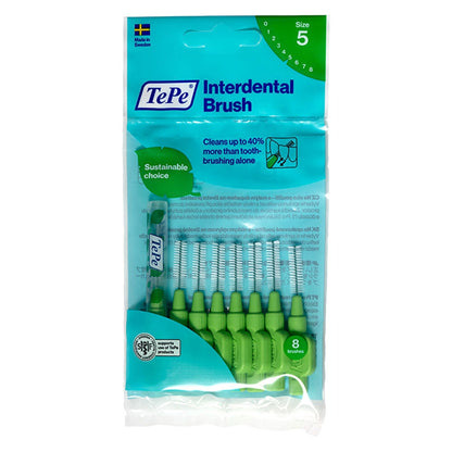 Tepe Interdental Brush 0.8 mm Green 8 Pack
