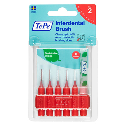 Tepe Blister Interface Brush 0.5 mm Red Pack of 6
