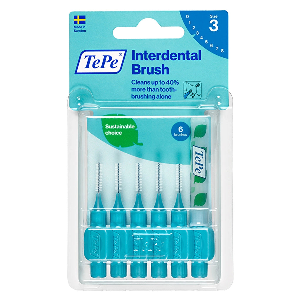 Tepe Blister Interface Brush 0.6 mm Blue Pack of 6
