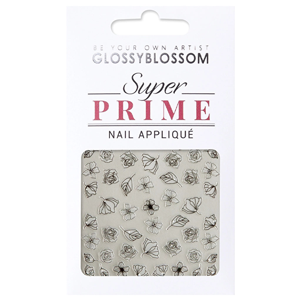 Glossy Blossom Floral Garden Midnight Nail Sticker 45257